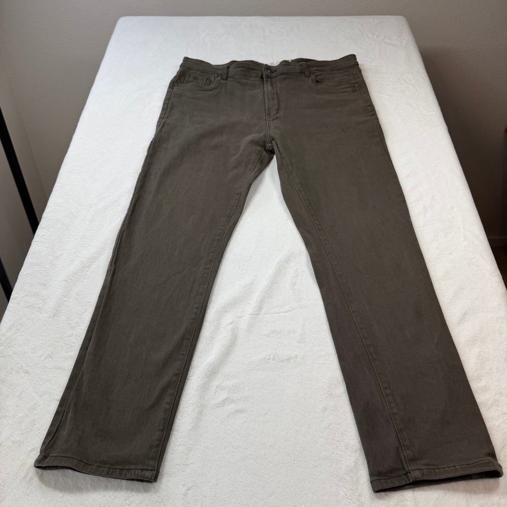 Stitches & Rivets Pants Mens 40x32 Olive Brown Good RALTW06-OLI-SR Slim Straight